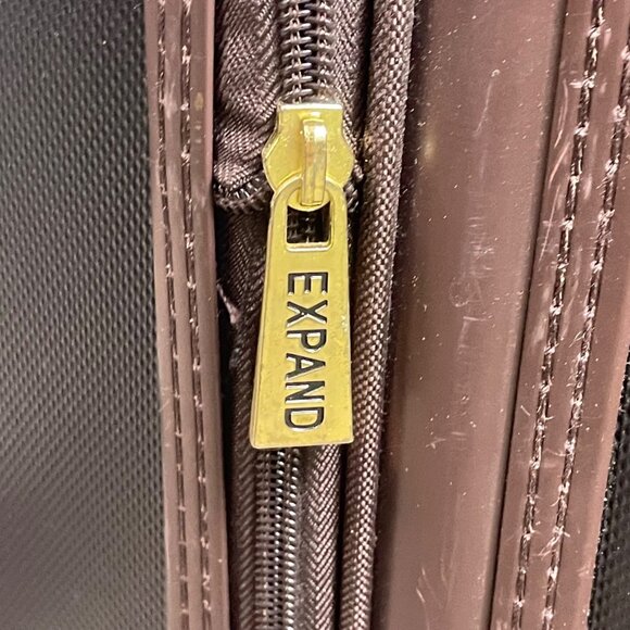 London Fog Men’s Black & Brown Hardshell Expandable Spinner Wheeled Luggage - Picture 8 of 11